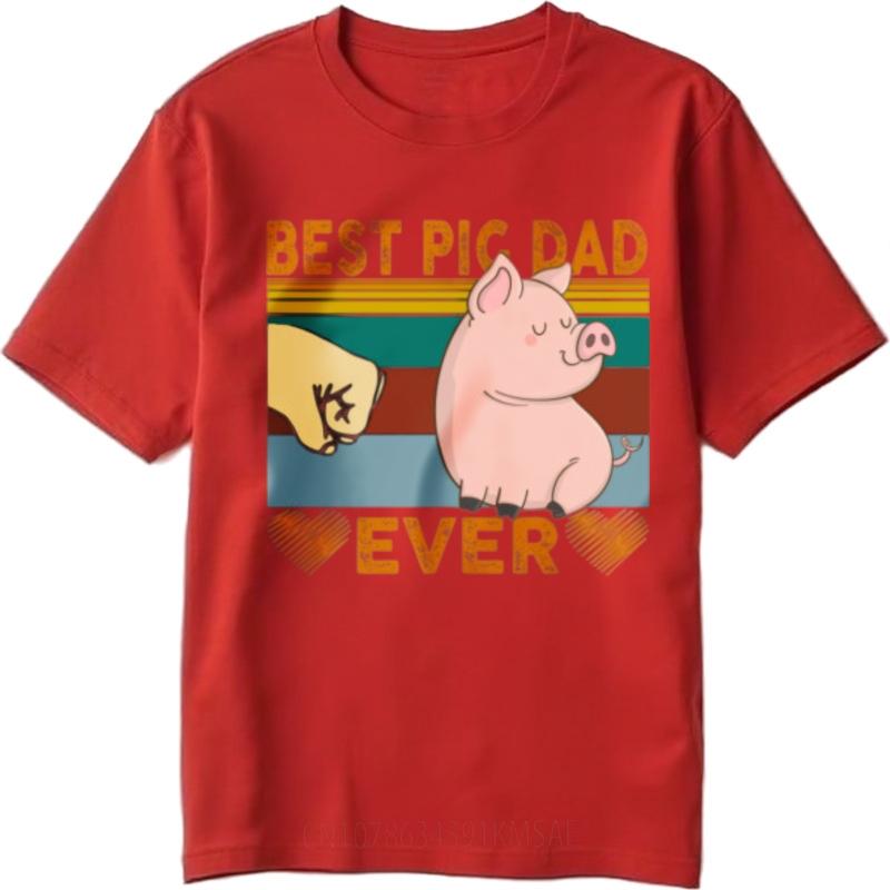 New Arrived For him summer tshirt Vintage Best Pig Dad Ever With Heart And Hand Retro Men tops Comfort Tshirt Quick Dry Shirt S