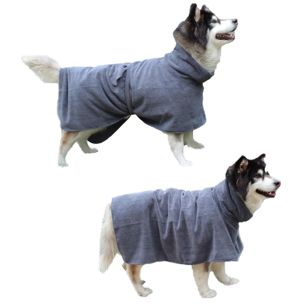 [plum]1PC Dogs Cat Coral Fleece Embroidery Comfortable Pet Bathrobe Clothes