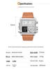 Oulm Men's Square Dial Waterproof Sport Watch with Multifunctional Features and Gold Leather Strap