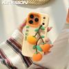 KEYSION Süßer 3D-Cartoon 3D-Kaki-Anhänger Handyhülle für iPhone 13 14 15 16 17 Pro Max Weiches Silikon Stoßfeste Rückseite