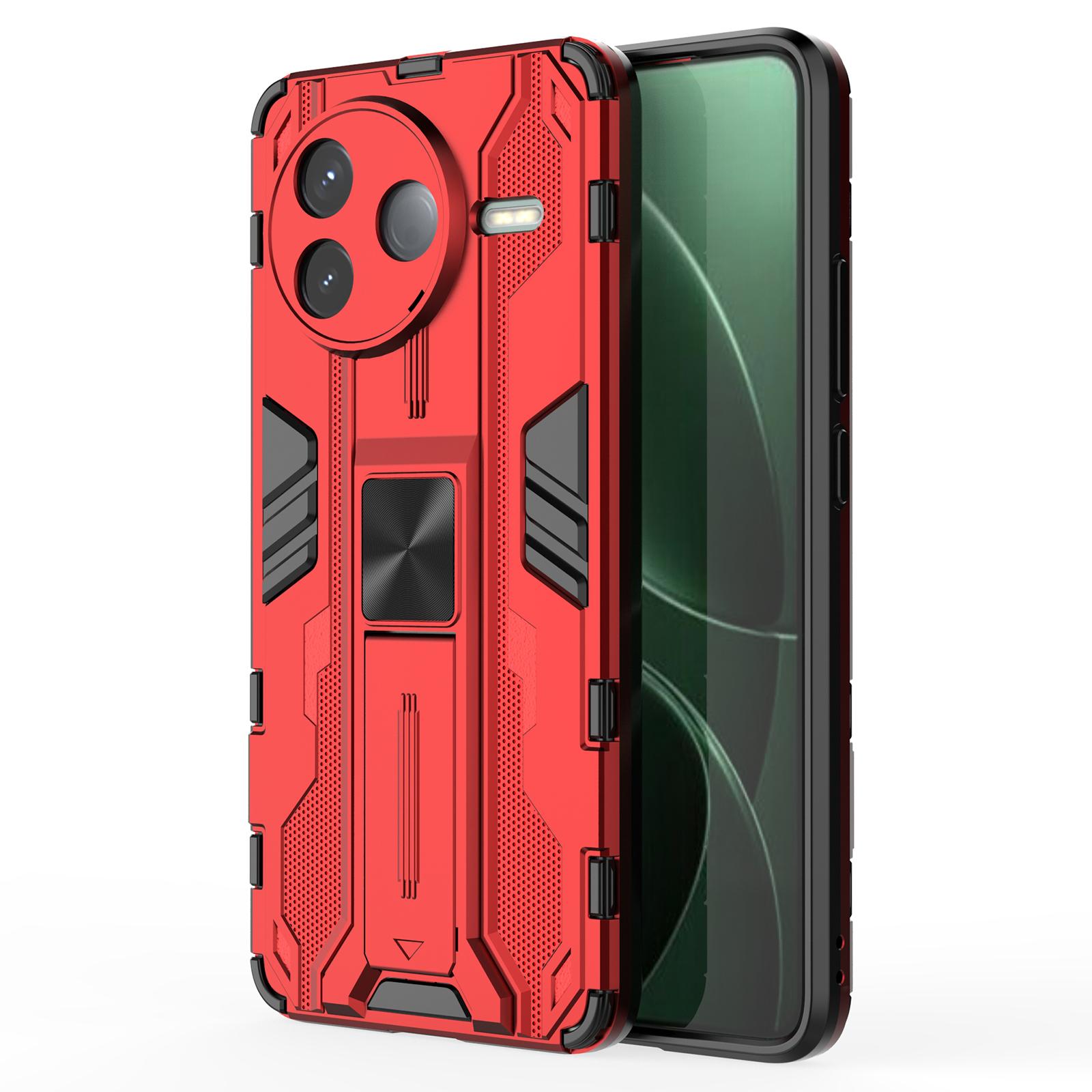 

For Xiaomi Poco F7 Pro 5G/Redmi K80 5G Case PC+TPU Shockproof Phone Cover with Kickstand Red
