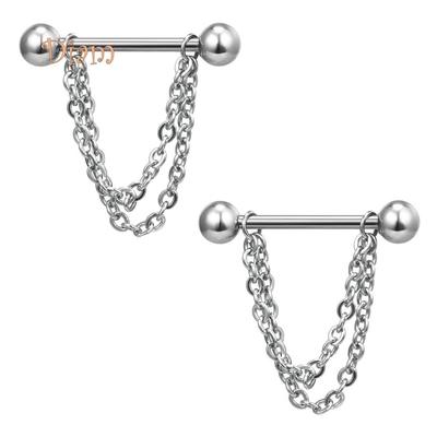 Miss Sugar 1Pc Fashion Multilayer Chain Drop Nipple Bar Ring Barbell Body Piercing Jewelry