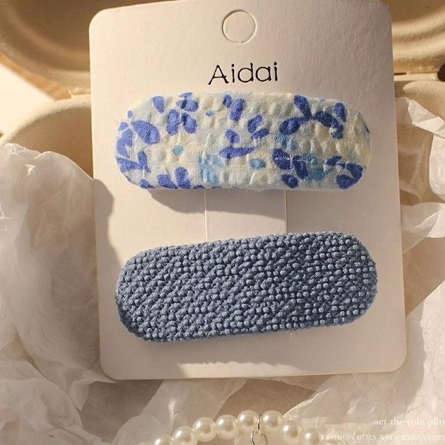 Colorful Floral Fabric BB Hair Clips for Girls