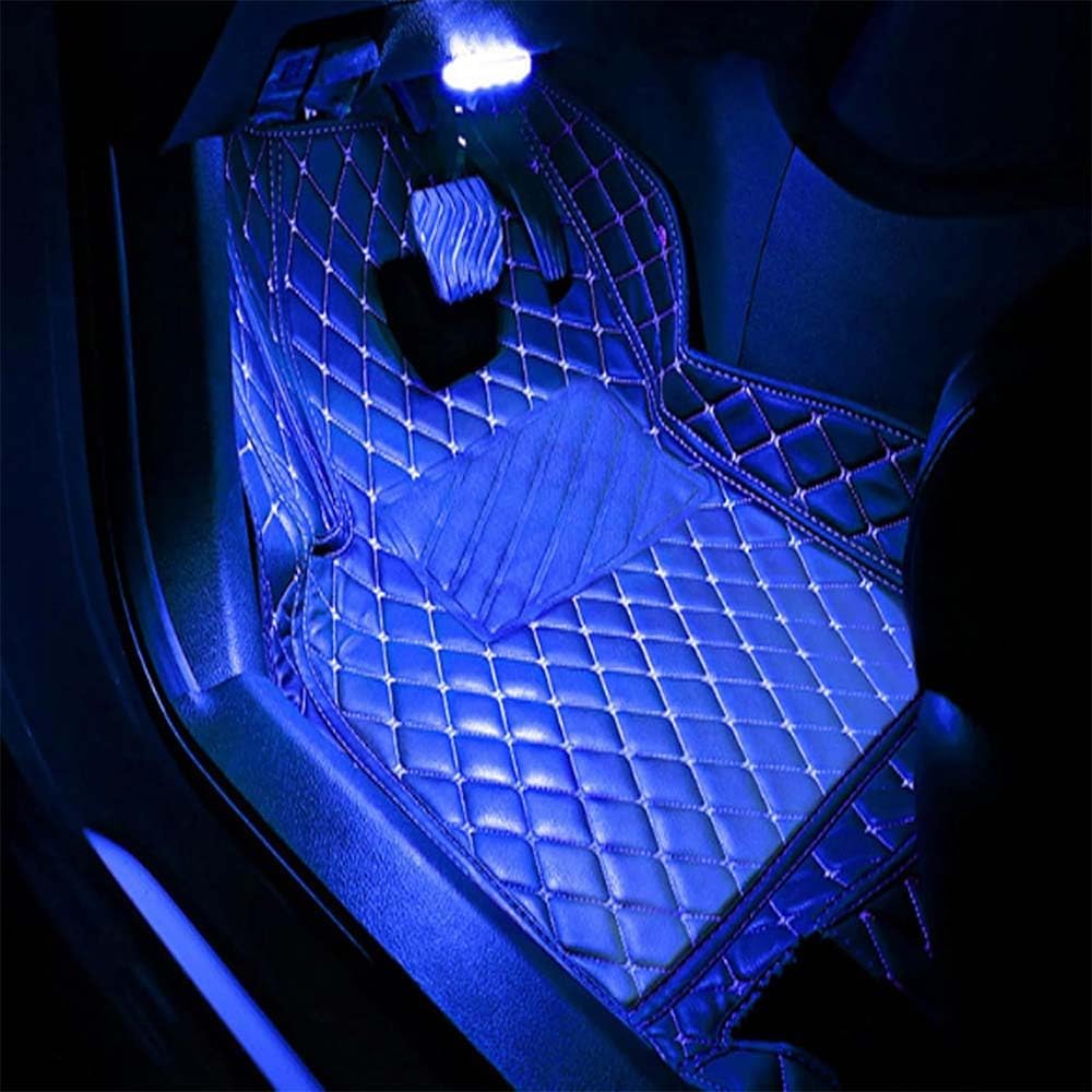 Onevzn Car Lights, Onevzn Car Led Lights Interior, Led Lights for Car with 7 Colors, Car Lights Wireless Interior Led Lights (Blue-4pcs)