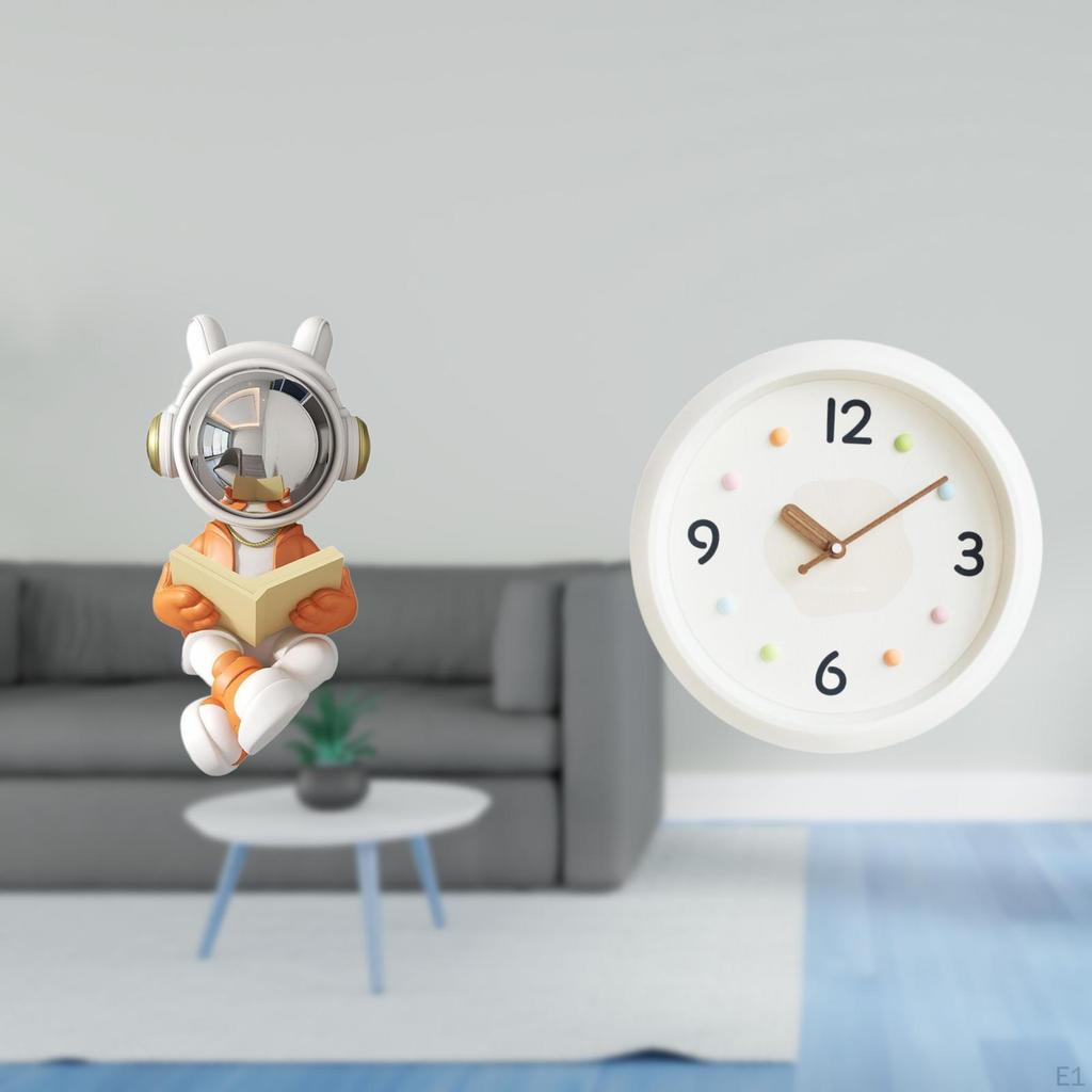 Astronaut Sculpture Clock Modern Decorative Figurine for Home Office Study Room Fireplace Table
