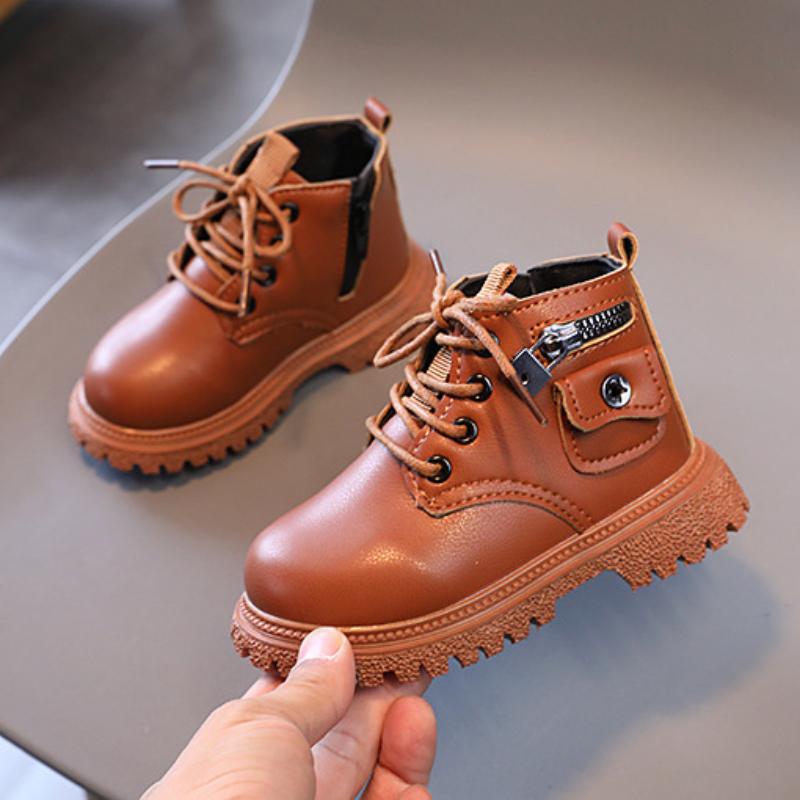 Kinder Lederstiefel, Jungen Frühling und Herbst Lackleder Einzelstiefel, Modische und Stilvolle Stiefeletten