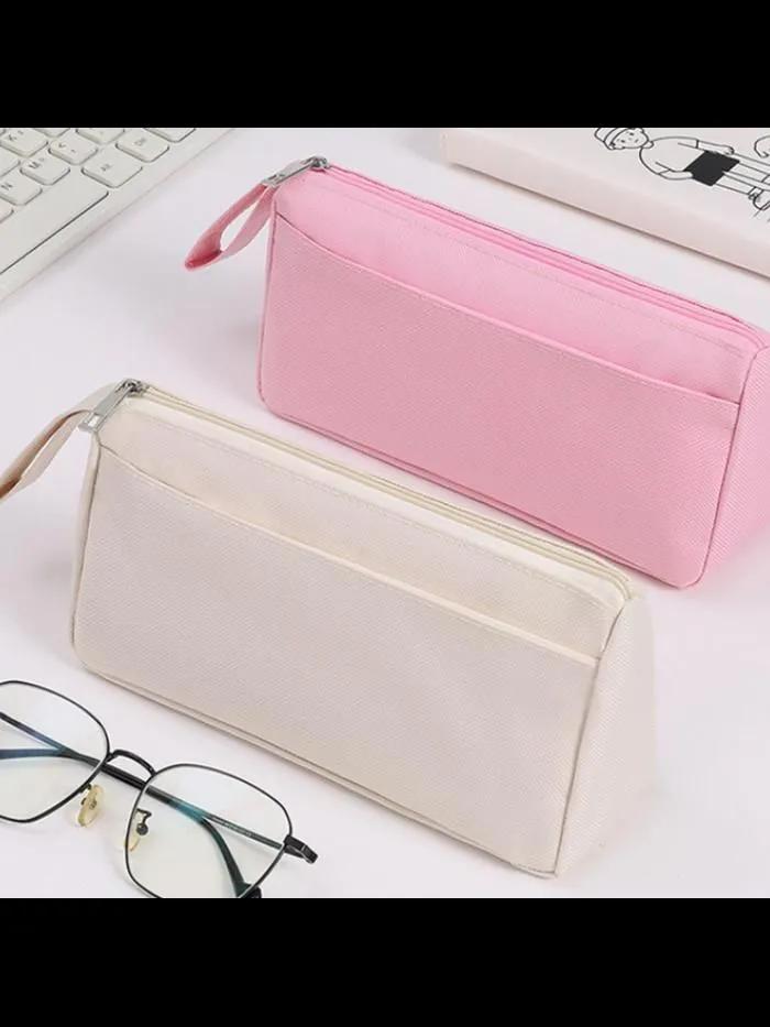 Stylish portable Oxford fabric case, simple two-layer, gift set for stationery.