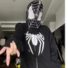 American Retro Spider-Man Hooded Zip Sweatshirt Streetwear Couple Jacket Teens