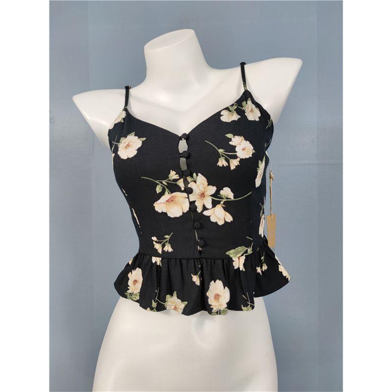 Floral Short Inner Wear Outer Wear Sexy Sling Vest