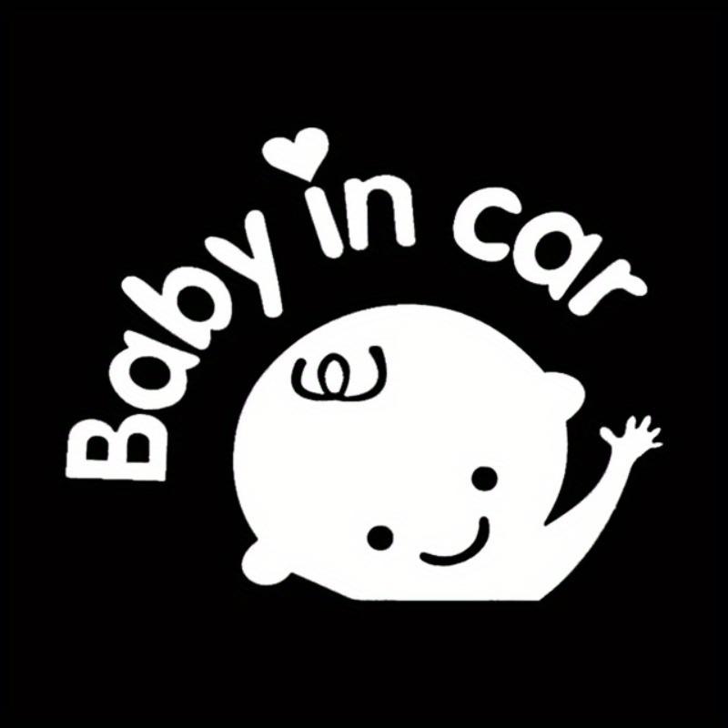 2pcs Cute "Baby in the Car" warning sticker cartoon windshield sticker - waterproof vinyl sticker, car safety and fashion