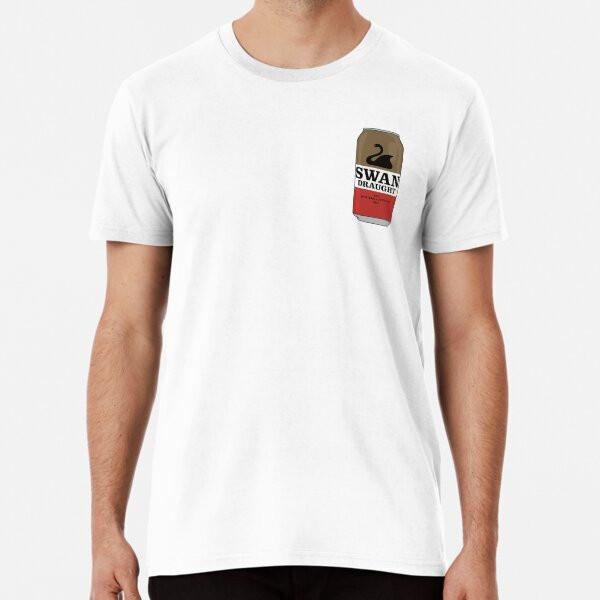 Hand-drawn Swan Draught can Premium T-Shirt S to 5XL Made in the AU/USA T-Shirt