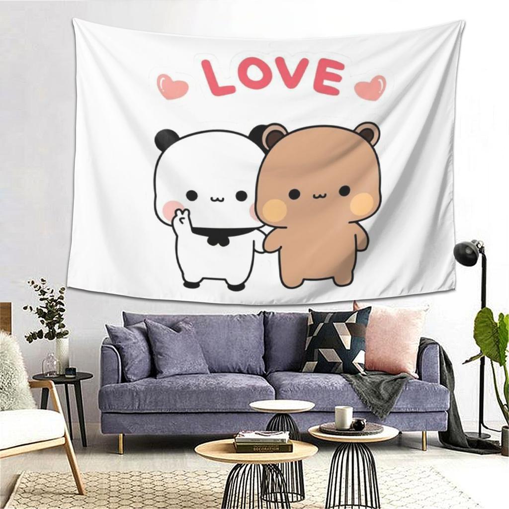 Peach And Goma Bubu Dudu Balloon Tapestry Wall Hanging Aesthetic Home Decor Tapestries for Living Room Bedroom