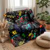 Colorful Monster Truck Pattern Blanket Personalized Name Flannel Blanket Soft Cozy Plush Throw for Sofa Bed Lightweight Home Decor