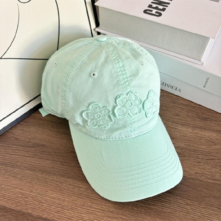 Breathable Floral Embroidered Baseball Cap Sun Protective Lightweight Outdoor Activity Headgear for Women Girls