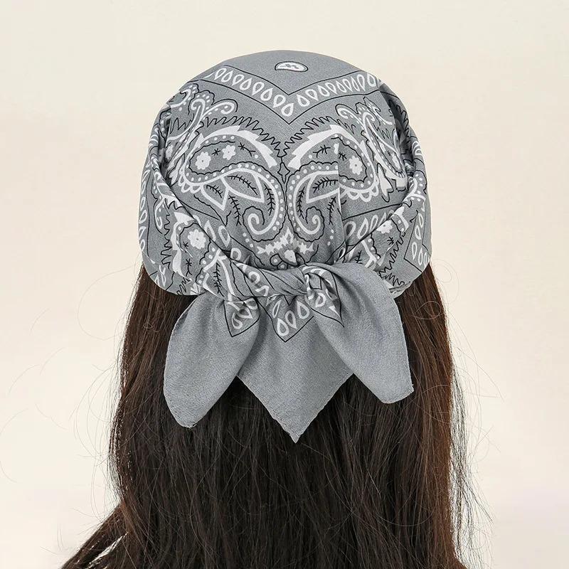 Fashion Bohemian Print Bandana Hair Bands for Women Turban Headband Square Scarf Handkerchief Hair Accessories Bonnet Hijab