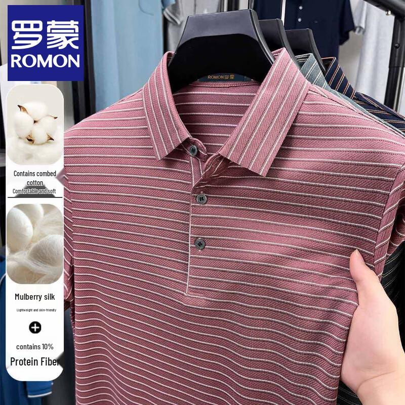 

Luomeng Silk Blend Business Men s Short Sleeve Polo Shirt L