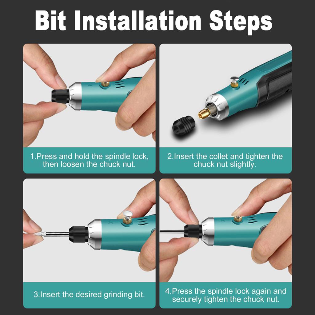 Mini Cordless Engraving Pen, 3 Speed Multi Function Rechargeable Handcraft Tool for Grinding, Polishing, Drilling,