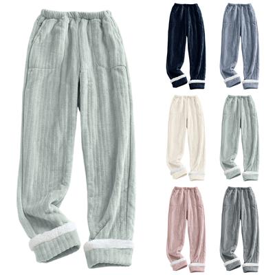 Women's Fashion Fleece Line Thickened Long Pajama Pants