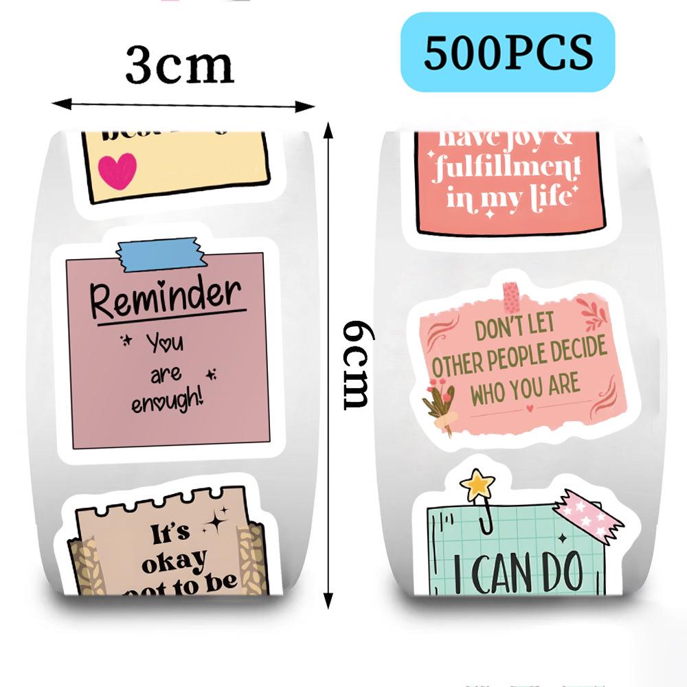 500 Sheets/Roll Self-Affirmation Handbook Stickers - Decorative Dots for Envelopes & More