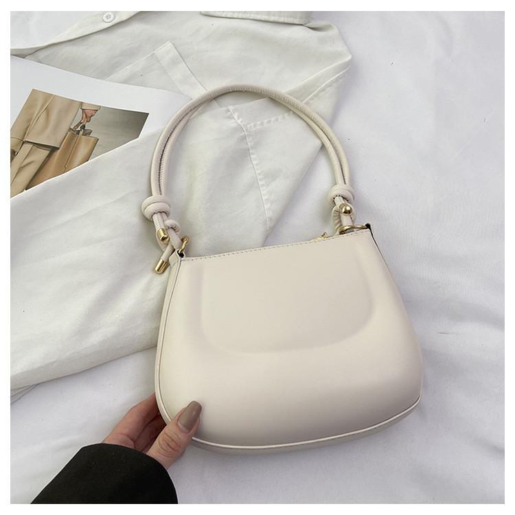 Women s 2024 New Pure Color Casual Shoulder Bag Korean Version Texture Handbag Sweet Commuter Simple Women s Bag белый