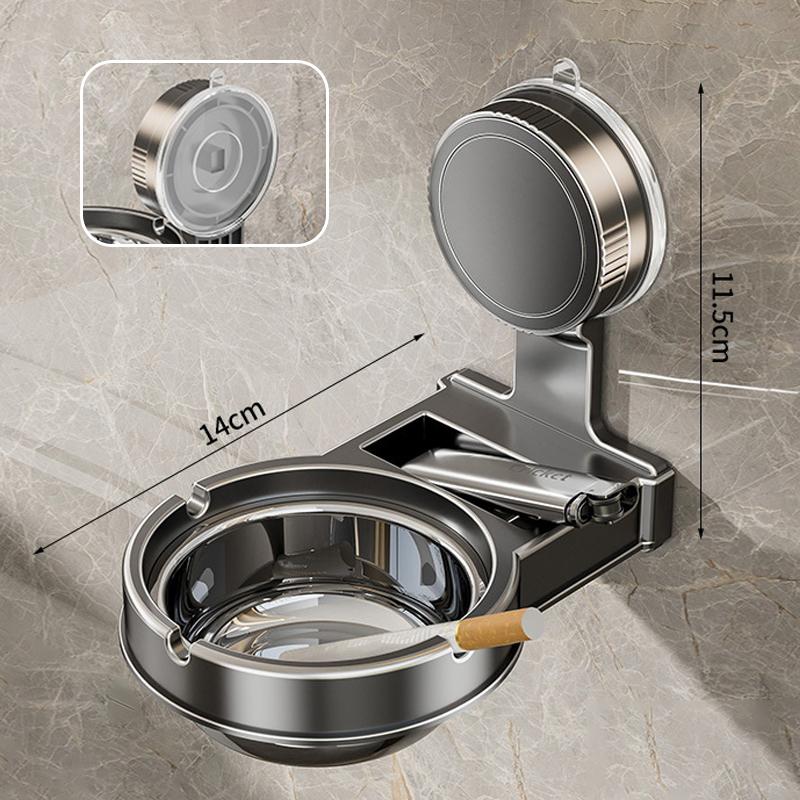 

Suction Cup Wall Mounted Ashtray Household Toilet Bathroom Punch-Free Anti-Fly Ash Storage Split Creative Ashtray Rack