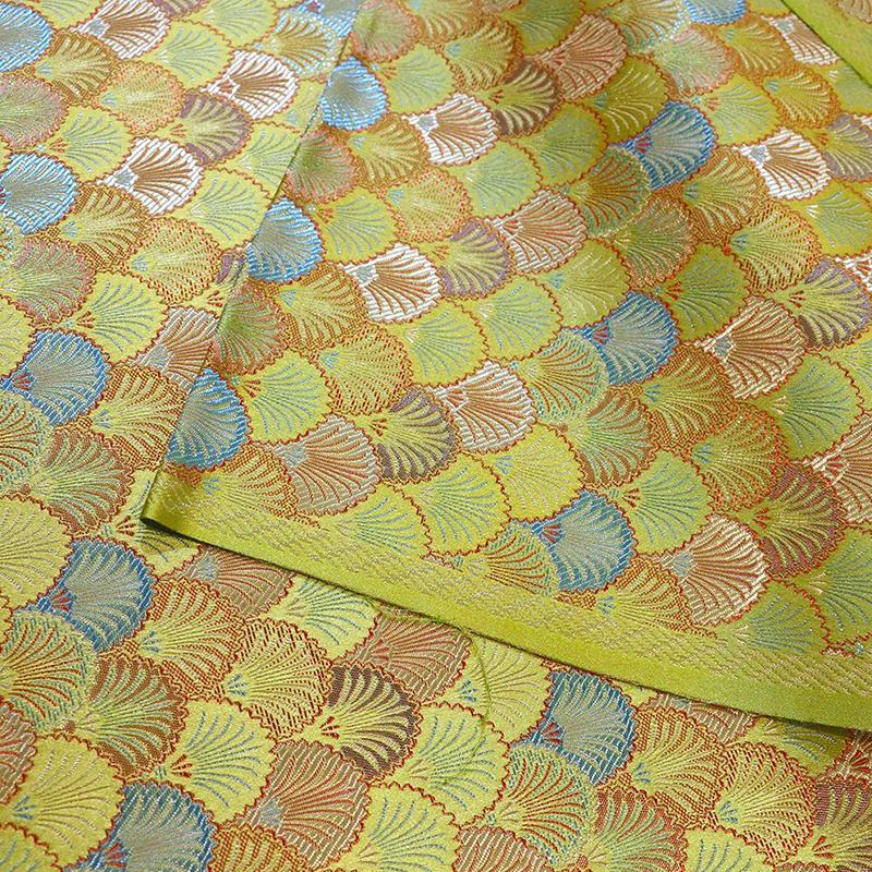 Ethnisch Stil Gold Seide Brokat Satin Stoff Garngefärbt Jacquard Stoff Für Diy Nähen Mongolische Robe Tischdecke Heimtextilien