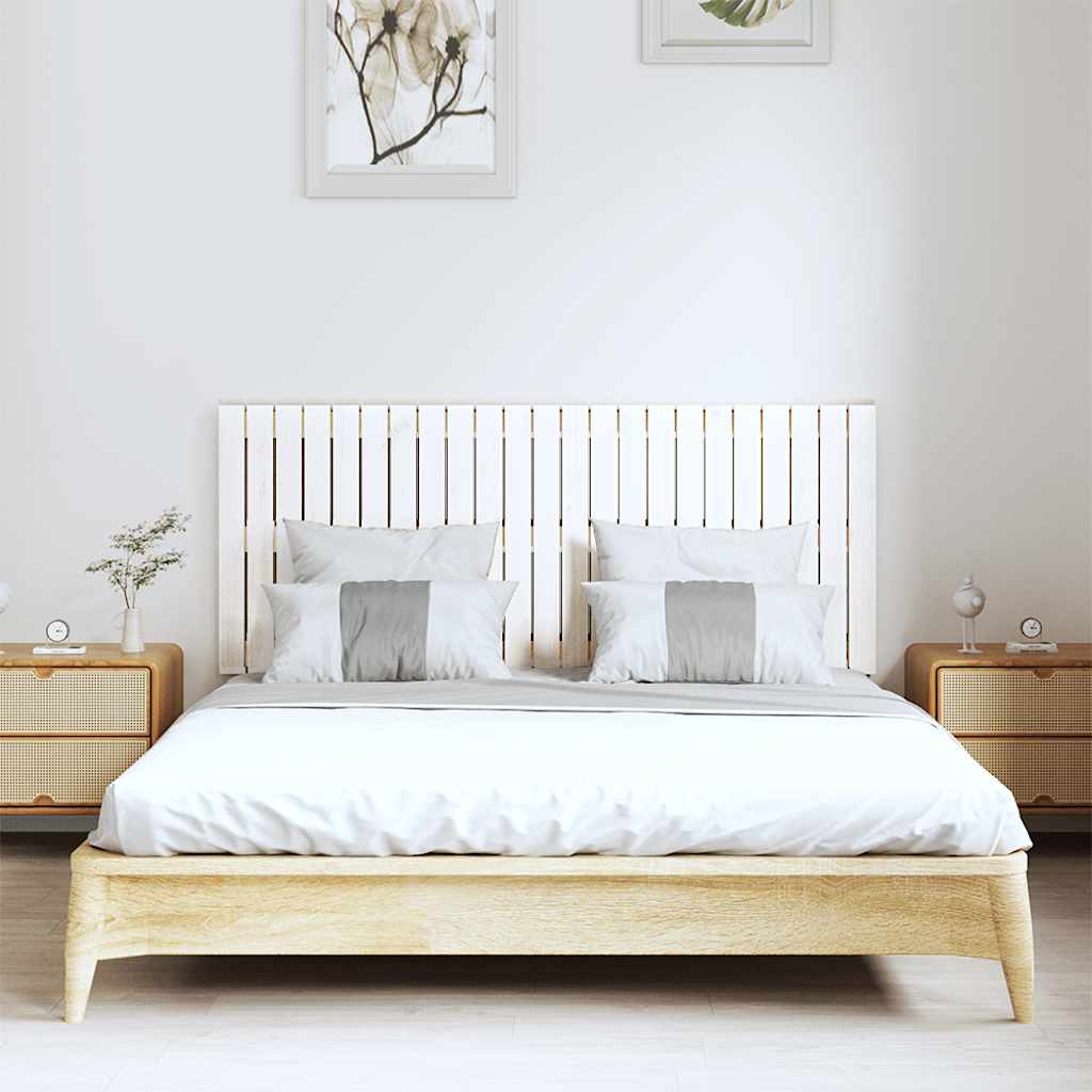 vidaXL Wand-Kopfteil Weiß 147x3x60 cm Massivholz Kiefer