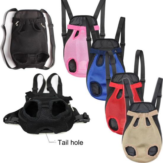 Pet Carrier Backpack Adjustable Front Cat Dog Legs Tail Out Chest Travel Bag
