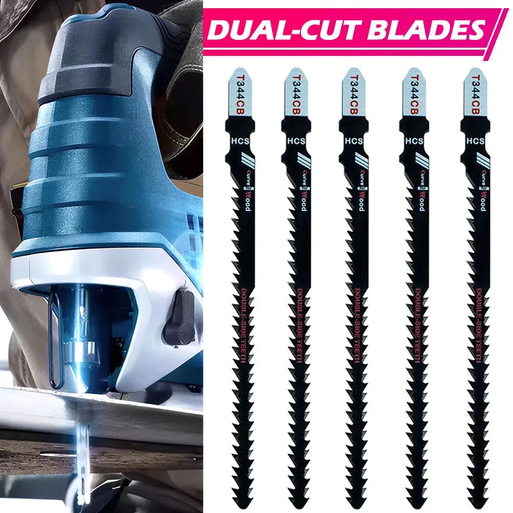T-Shank Fine Coarse Teeth DIY Double-Sided Jigsaw Blade Extra Long Heavy Duty Scroll Saw Blades For Wood Aluminum Tight Spaces