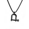 Pig & Hen D-Shackle Necklace - Black x Black