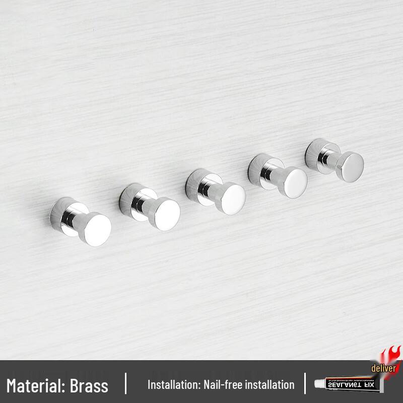 Dunzhu Punch-Free Copper Bathroom Key Hooks