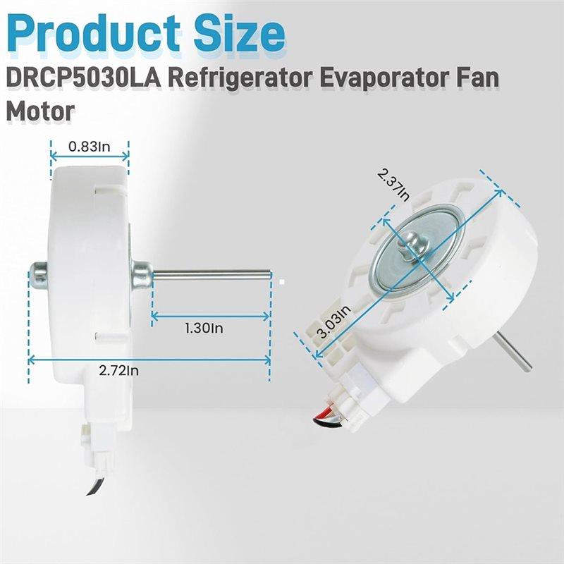 A96I-DRCP5030LA For Refrigerator Evaporator Fan Motor Replacement DC12V 2.5W 0.21A 1550RPM