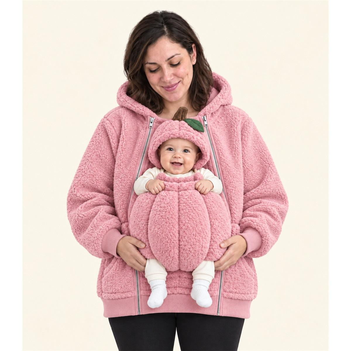 Women Fleece Hooded Jacket With Baby