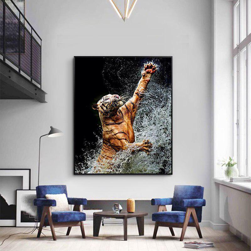5D DIY Diamond Painting "Tiger Control Water" Diamond Embroidery Cross Stitch