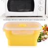 350ml Rechteckige Silikon Bento Box Zusammenklappbare Lunchbox Mikrowellen-Lebensmittelbehälter (Gelb)