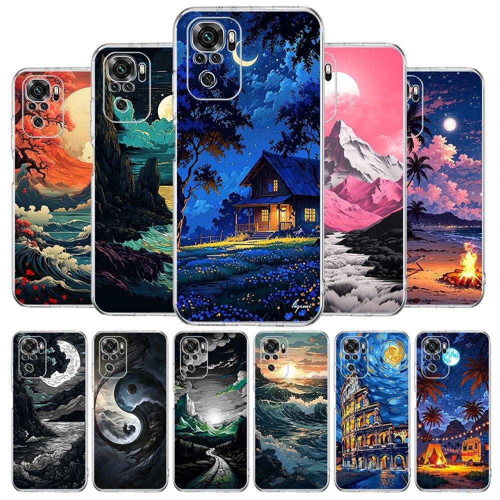 Landscape Art Soft TPU Phone Case For Xiaomi Redmi Note 15 14 13 12 4G 10 11 Pro Plus 5G 14C 13C 12C 10C 9A Clear Cover