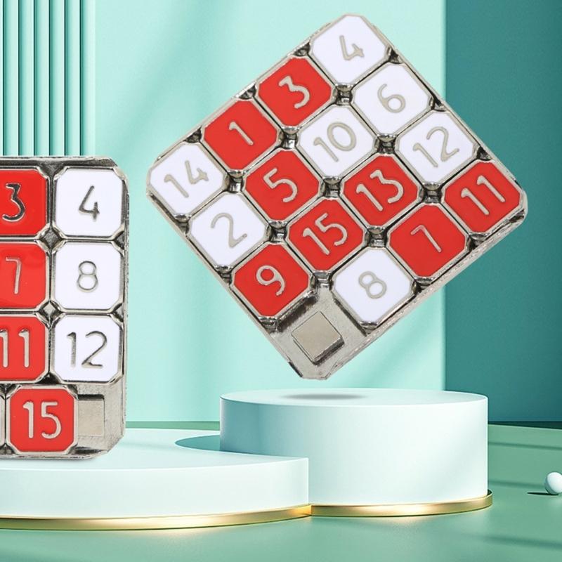 Compact Metal Number Slide Puzzle Portable Travel Game For Family Fun And Learning