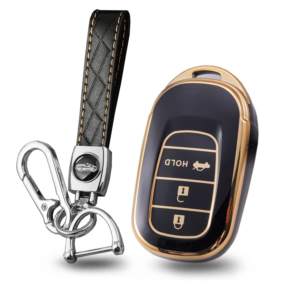 

Эксклюзивный брелок для ключей Honda, чехол для ключей, силиконовый, стильный, для смарт-ключа HONDA Civic для серии Vezel RV RV3 RV4 RV5 RV6 2021 2022, подходит для 3 кнопок, черный