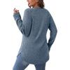 Women's Autumn New Loose Round Neck High and Low Curved Hem Top