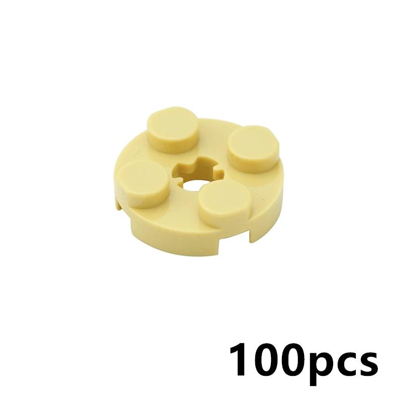 

MOC Parts DIY 2x2 Round plate with cross shaft hole 100PCS Constructing Blocks Works 4032 Learning-Focused Technical Bricks Toy