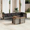 VidaXL Garden Lounge Set 9 Pcs with Grey Cushions Wicker 3261894