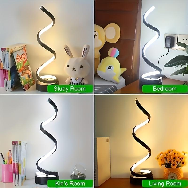 1 Stück Bürotischlampen - 3-Kanal Dimmbare Touch-Lampe USB C Ladeanschluss, Moderne Minimalistische Dimmbare Spiral-Tischlampe, Inklusive LED-Lampen