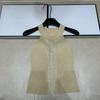 Xiangjia European Camellia Hot Drilling Knit Halter Vest - Slimming & Versatile Women's Top