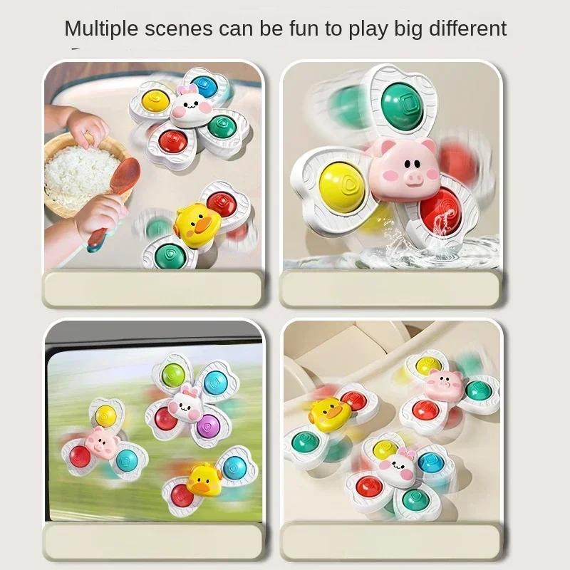 Infant Sucker Spinning Playthings Children Bath Montessori Education Rotating 3 Years Bathroom Playthings Ideal for Toddler Infant Playthings Ideal