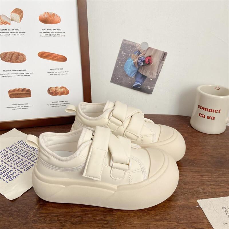 Korean Shoes Clogs Platform Casual Female Sneakers 2024 Creepers Small Summer New Hook & Loop Leisure Small White Shoes Clogs Pl