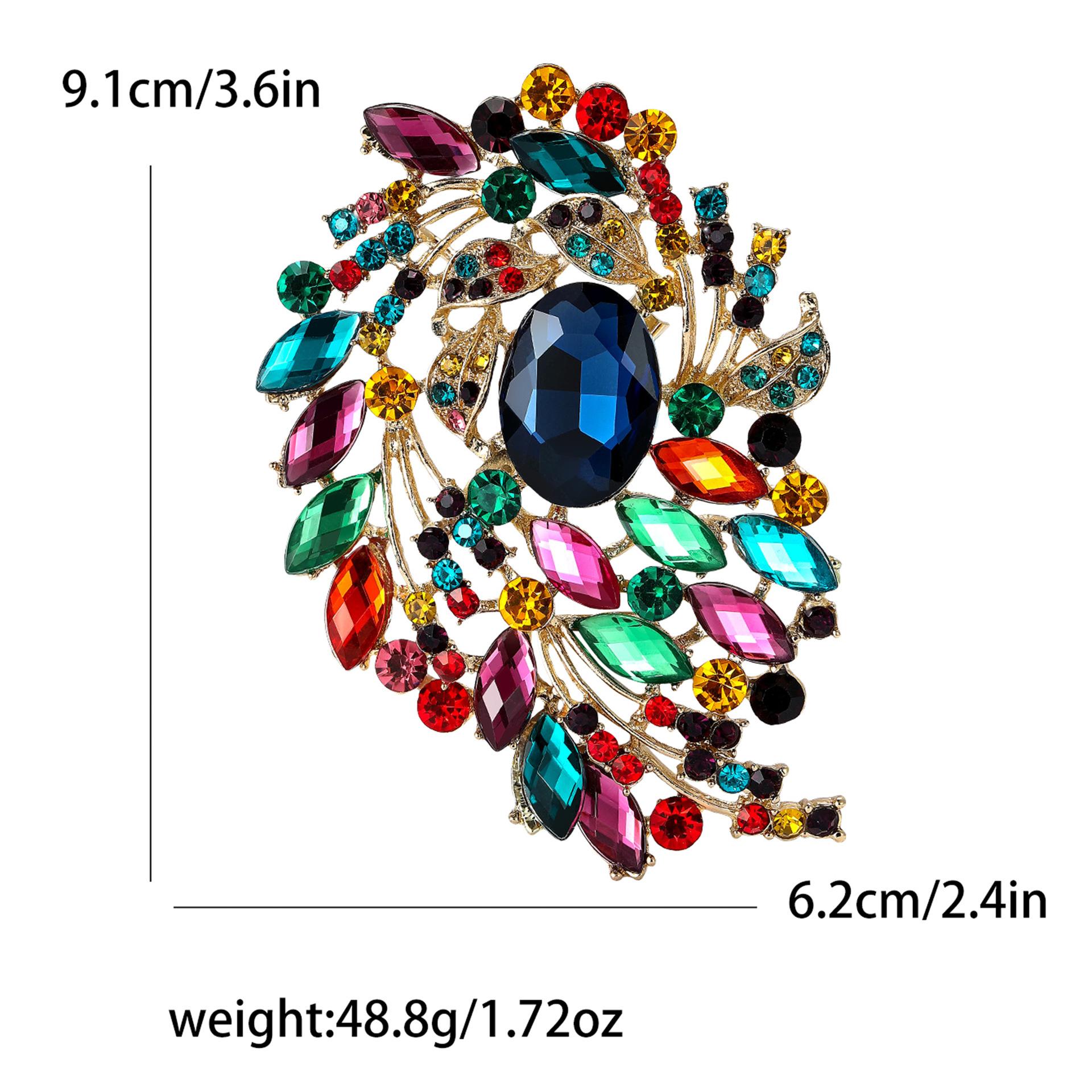 

Африканский сплав стразы большая стеклянная брошь изящная винтажная женская брошь-заколка для шали, кардигана