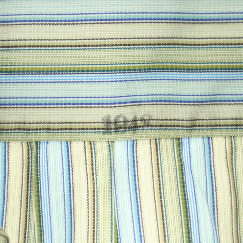 Beauty Products Paul Smith Striped Pattern Long Sleeve Cotton Shirt Green Men's Used