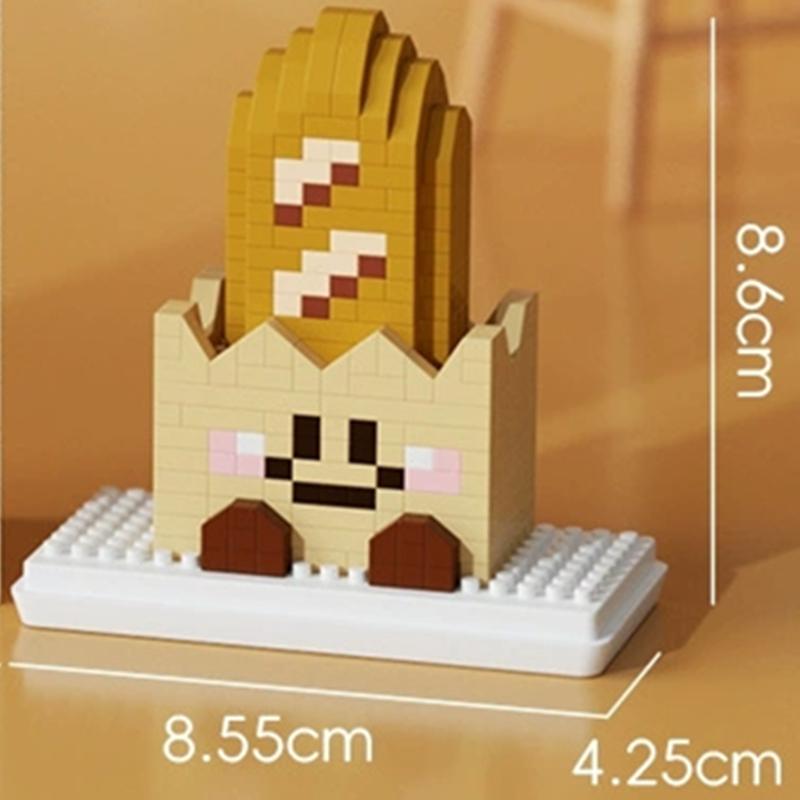 NEW Cute Food Bread Swiss Rolls Baguettes Croissants Sandwiches Toast Building Blocks Kit Girl Bricks Model Kids Toy Children