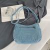Vintage Denim Crossbody Bag Women's Multi-Pocket Single Shoulder Small Square Bag