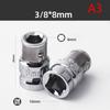 1/2" 1/4" 3/8" Ratchet Drive Socket Adapter 6.3/8/10MM Square Drive Hex Shank Socket Bits Converter Screwdriver Holder Adapter